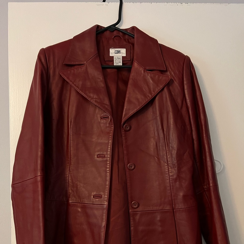 BP DEEP RED Genuine Lamb Skin Shell Leather Jacket